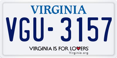 VA license plate VGU3157