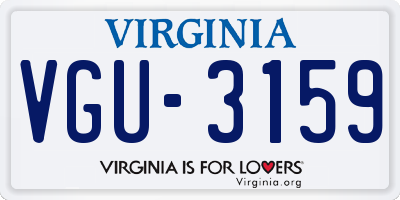 VA license plate VGU3159