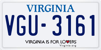 VA license plate VGU3161