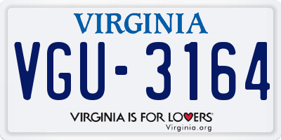 VA license plate VGU3164