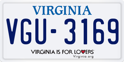 VA license plate VGU3169