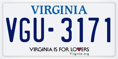 VA license plate VGU3171