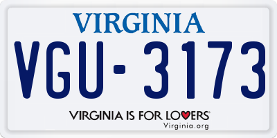 VA license plate VGU3173