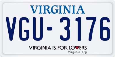 VA license plate VGU3176