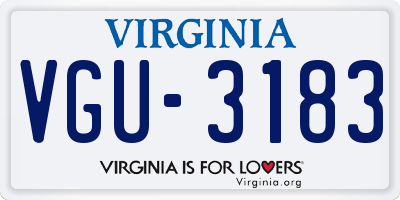 VA license plate VGU3183