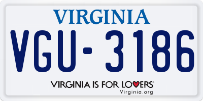 VA license plate VGU3186