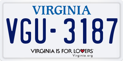 VA license plate VGU3187