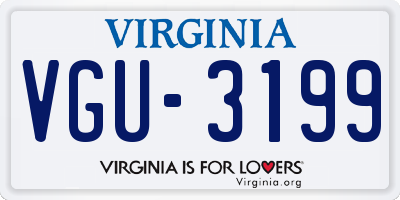 VA license plate VGU3199