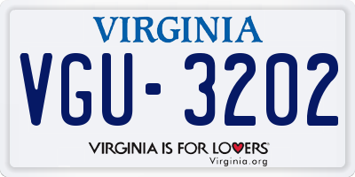 VA license plate VGU3202