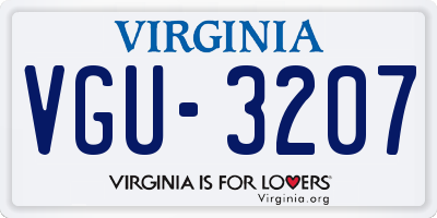 VA license plate VGU3207