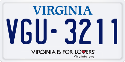 VA license plate VGU3211