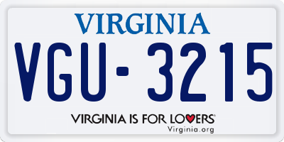 VA license plate VGU3215