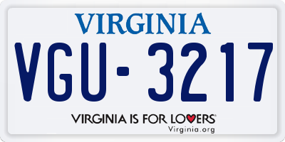 VA license plate VGU3217