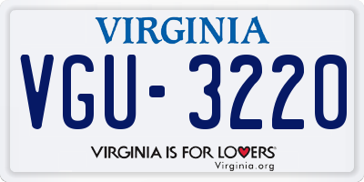 VA license plate VGU3220