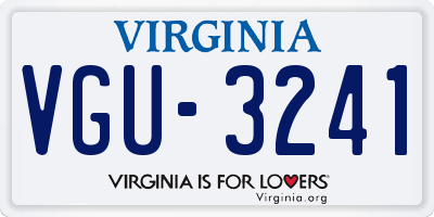 VA license plate VGU3241