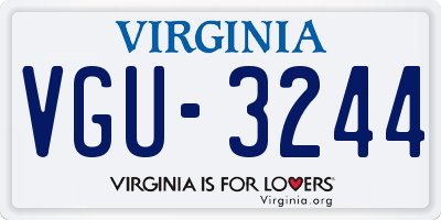 VA license plate VGU3244
