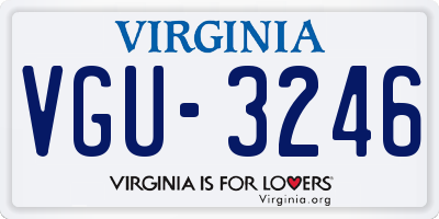 VA license plate VGU3246