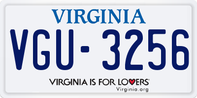 VA license plate VGU3256