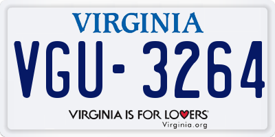 VA license plate VGU3264