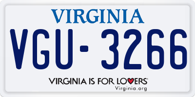 VA license plate VGU3266