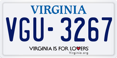 VA license plate VGU3267