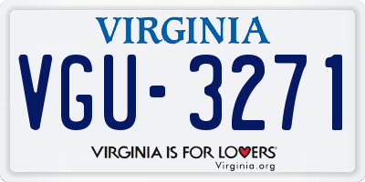 VA license plate VGU3271