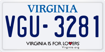 VA license plate VGU3281