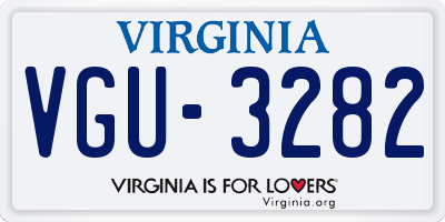 VA license plate VGU3282