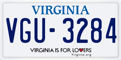 VA license plate VGU3284