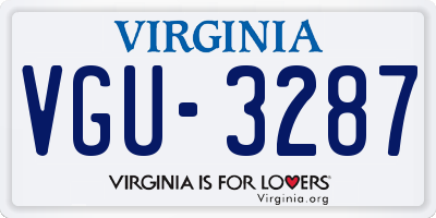 VA license plate VGU3287