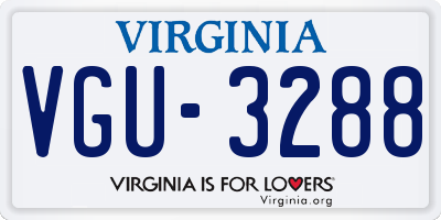 VA license plate VGU3288