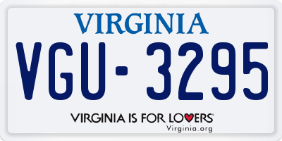 VA license plate VGU3295