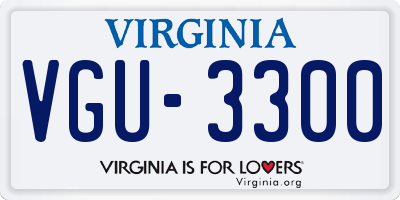 VA license plate VGU3300