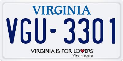 VA license plate VGU3301