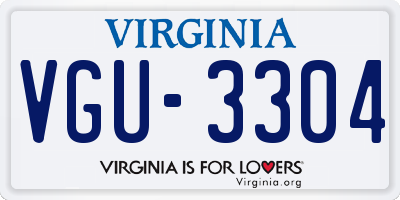 VA license plate VGU3304
