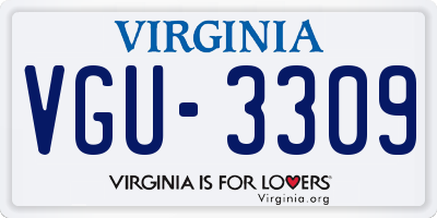 VA license plate VGU3309