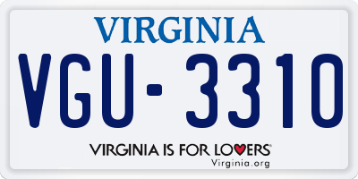 VA license plate VGU3310