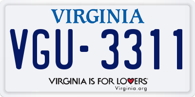 VA license plate VGU3311