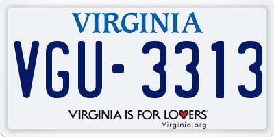 VA license plate VGU3313