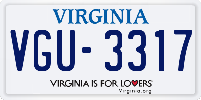 VA license plate VGU3317