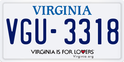 VA license plate VGU3318