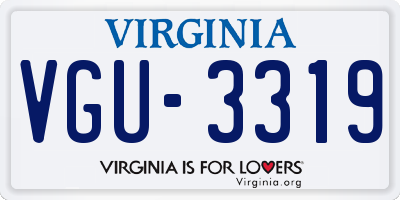 VA license plate VGU3319