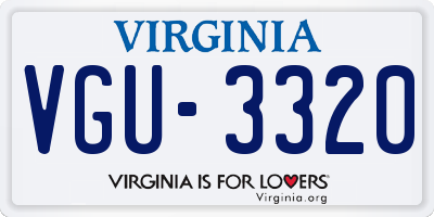 VA license plate VGU3320