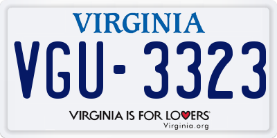 VA license plate VGU3323