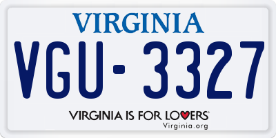 VA license plate VGU3327