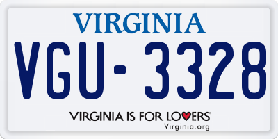 VA license plate VGU3328