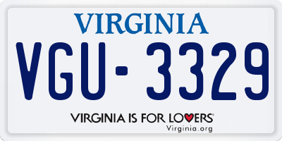 VA license plate VGU3329