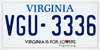 VA license plate VGU3336