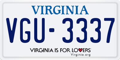 VA license plate VGU3337