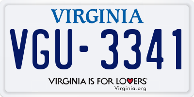 VA license plate VGU3341